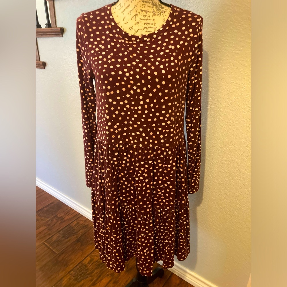 Loft Small Long Sleeve Swing Dress